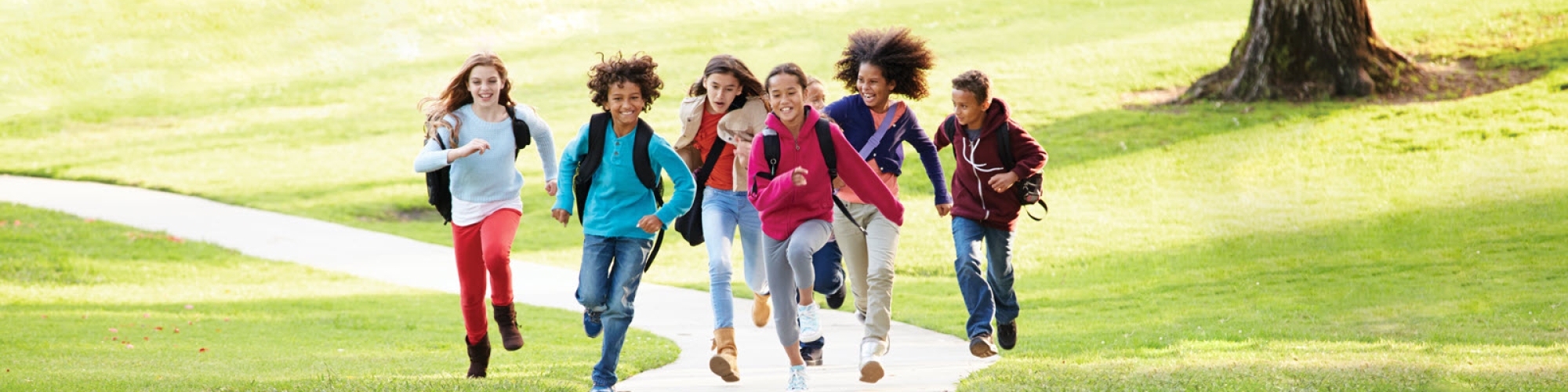 Students running outside