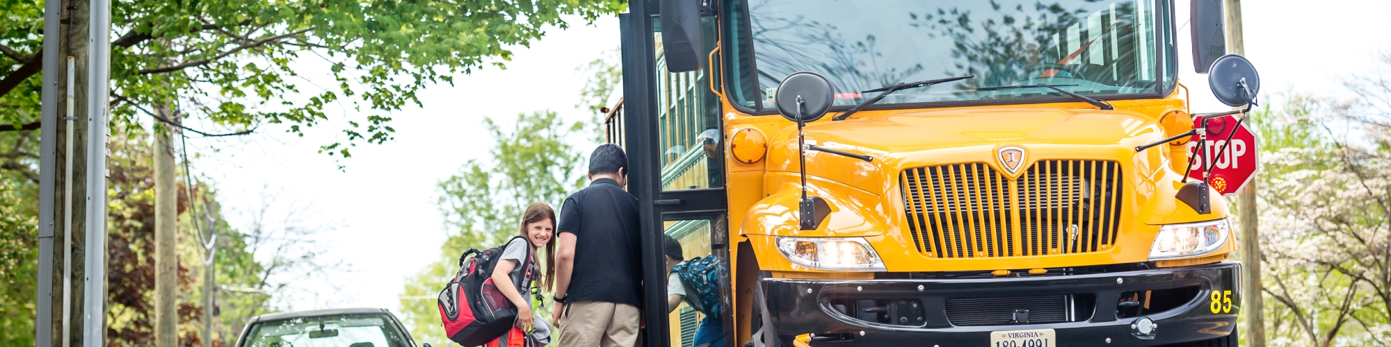 School Bus Loading Children