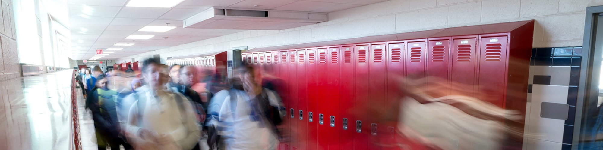 students in hallway