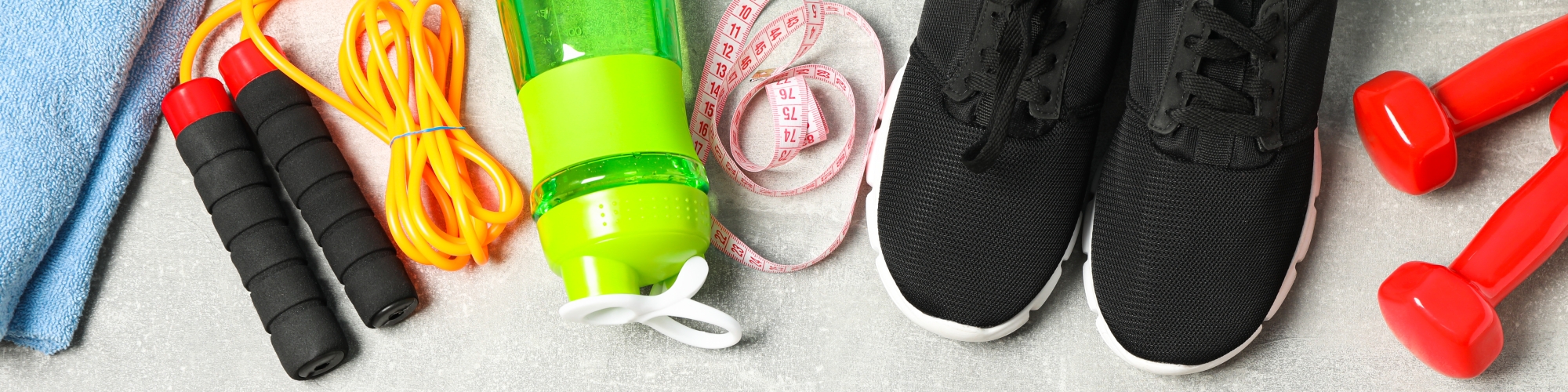 workout gear and health foods