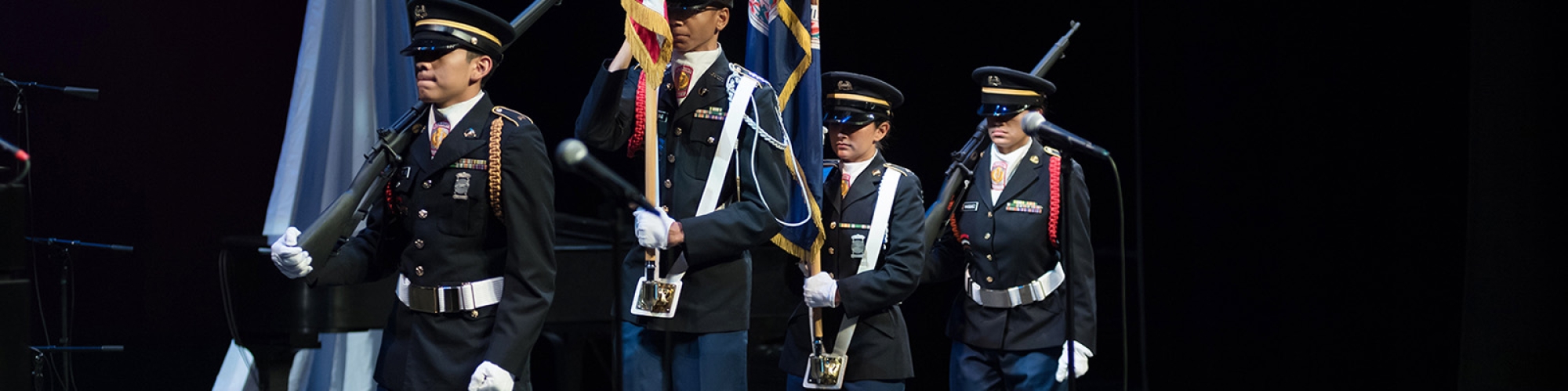 ROTC group with flags