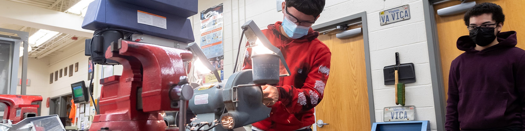 a student practicing hands on learning in a trade an industrial course