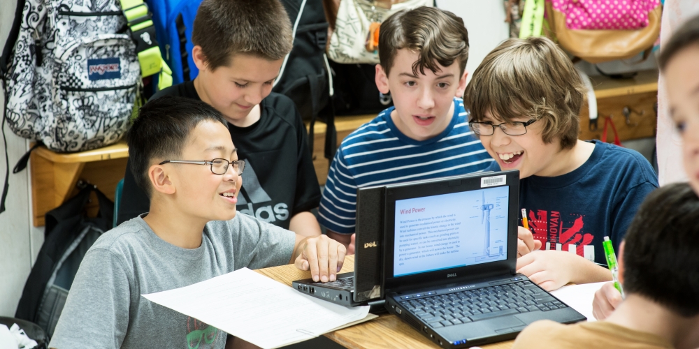 students on computers